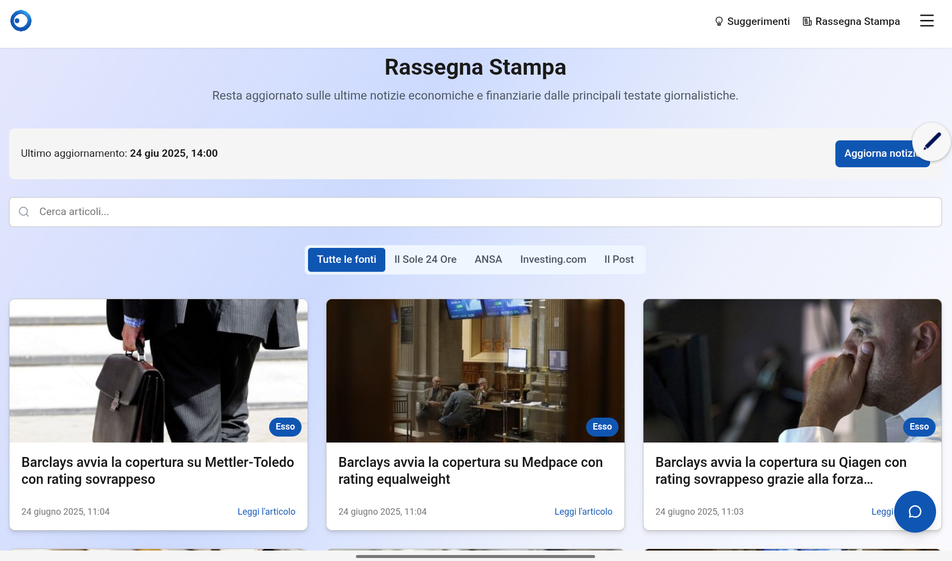 SaveUp Rassegna Stampa automatica